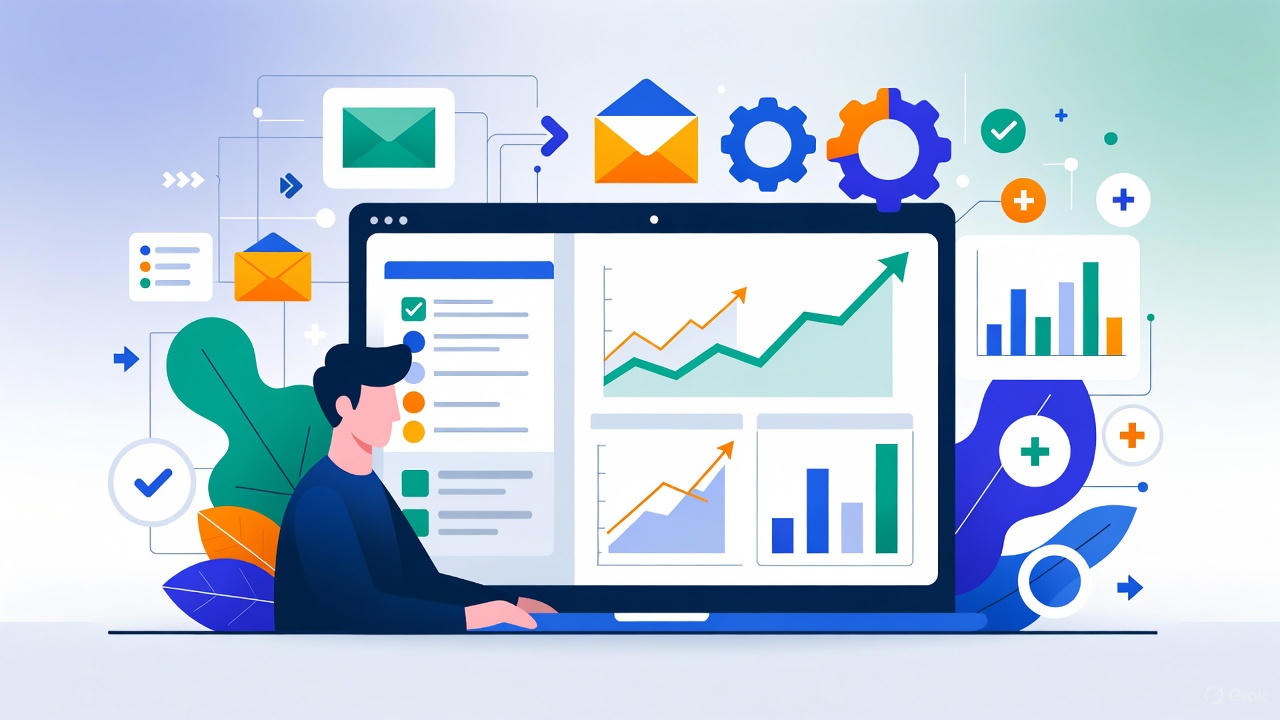 Person analyzing data on computer