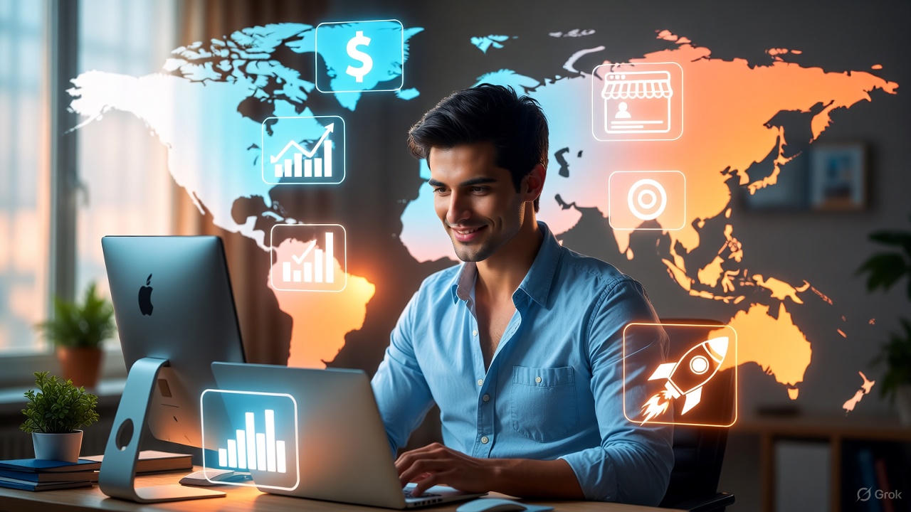 Person working with digital analytics tools.