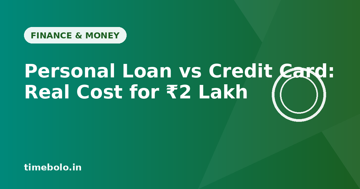 Personal Loan vs Credit Card for a ₹2 Lakh Expense: A Real Cost Comparison